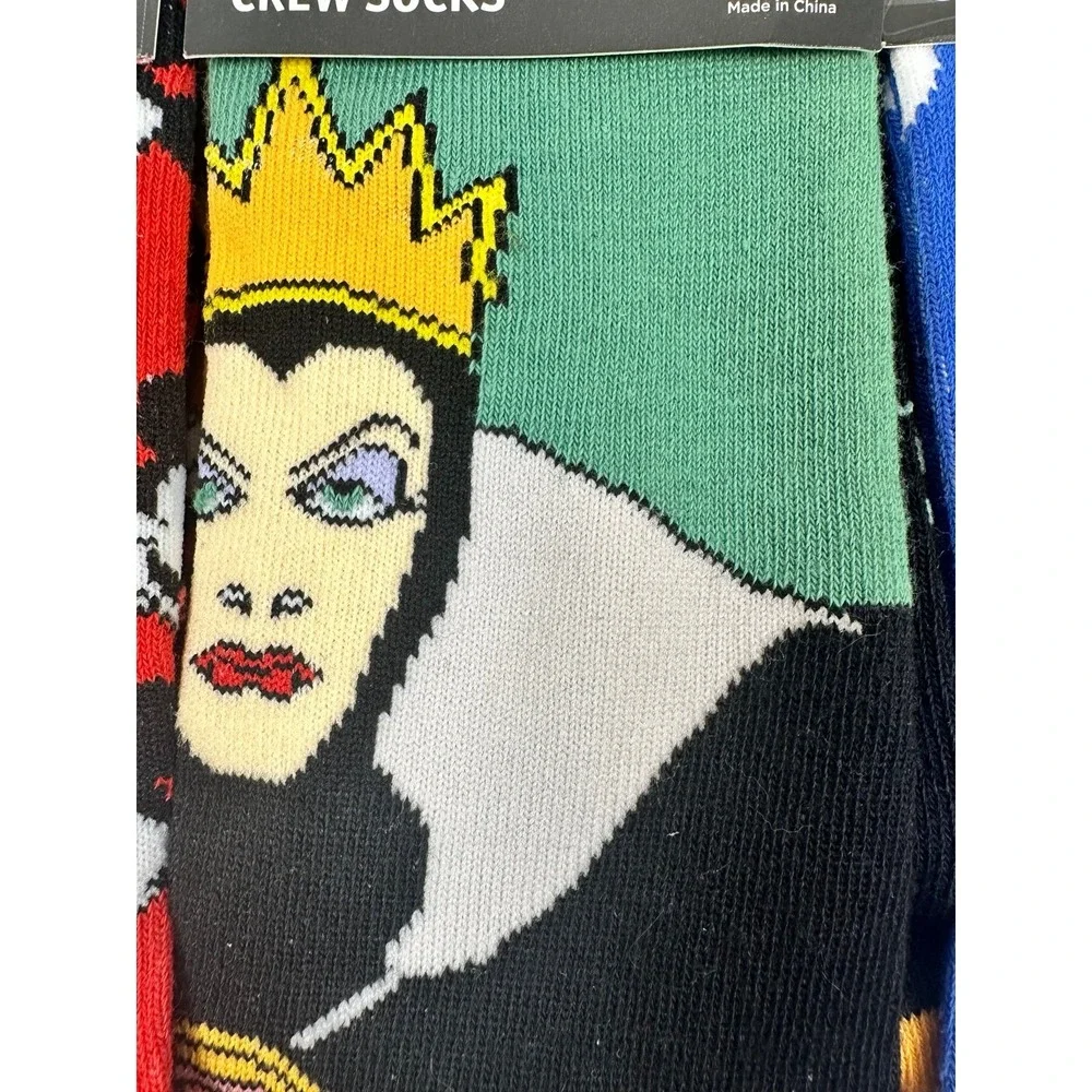 Disney Villains Crew Socks Lot Mickey Jack Skellington Evil Queen Stitch